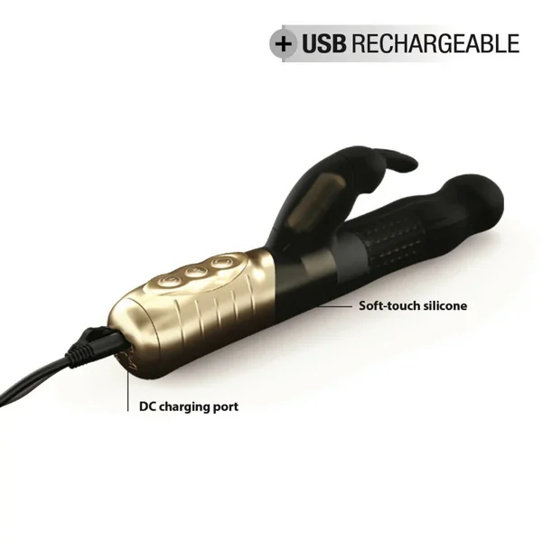 Vibromasseur/rabbit BABY RABBIT BLACK & GOLD 2.0 - RECHARGEABLE - Noir Dorcel Dorcel