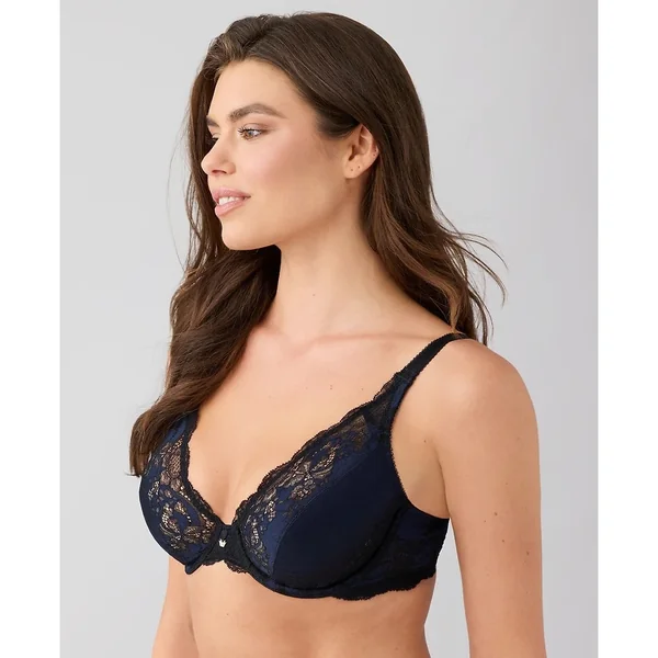Wacoal - Soutien-gorge en dentelle avec armature 34 (75) DDD Bleu Nuit Modern Affair